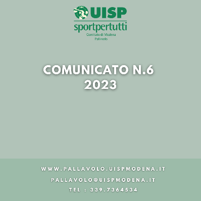 Comunicato N.6 - 2023