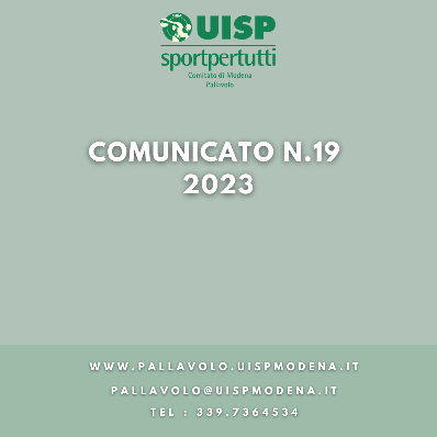 Comunicato N.19 - 2023