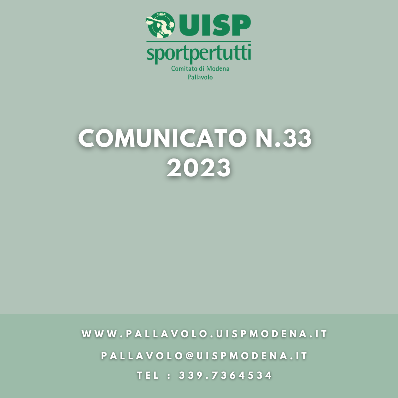 Comunicato N.33 - 2023