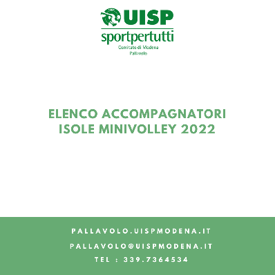 Elenco Accompagnatori Isole Minivolley - 2022