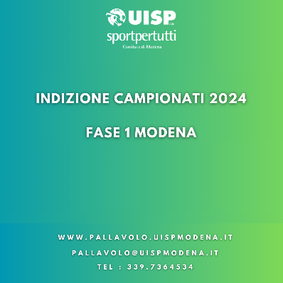Indizione Campionati 2023 - Fase 1 Modena