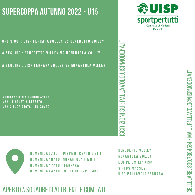 Supercoppa Autunno Cat. U15 - Domenica 17/10 a Pontelagoscuro