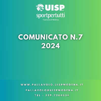 Comunicato N.7 - 2024