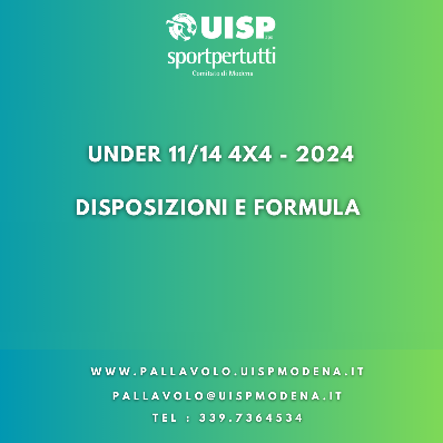 Under 11/12 4x4 - Disposizioni Gare e Formula Campionato