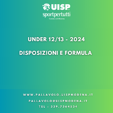 Under 12/13 - Disposizioni Gare e Formula Campionato