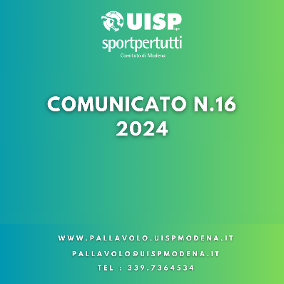 Comunicato N.16 - 2024