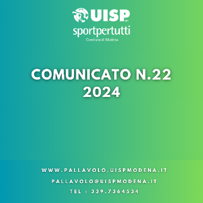 Comunicato N.22 - 2024