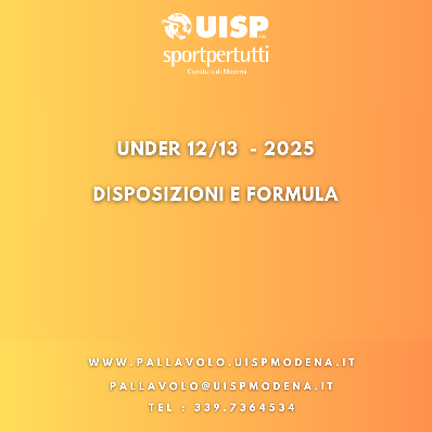 Under 12/13 - Disposizioni Gare e Formula Campionato