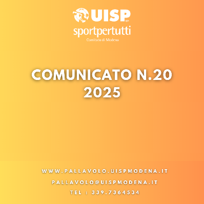 Comunicato N.20 - 2025