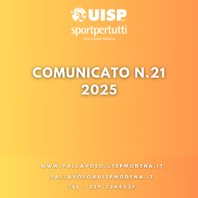 Comunicato N.21 - 2025