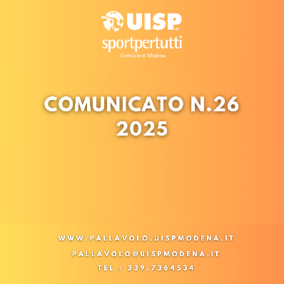 Comunicato N.26 - 2025