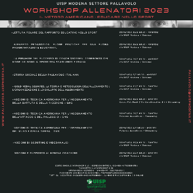 Workshop Allenatori 2023, Il Metodo Americano + Educare nello Sport - Calendario Online