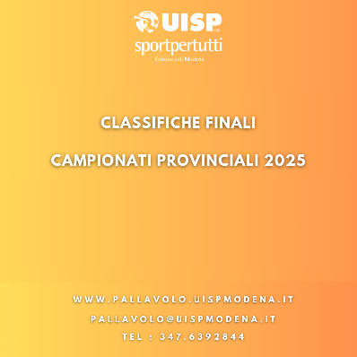 Classifiche Finali Campionati Provinciali - Online