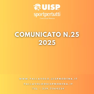 Comunicato Ufficiale N.25/2025 - Online