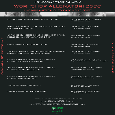 Workshop Allenatori 2022, Il Metodo Americano - Calendario Lezioni Online